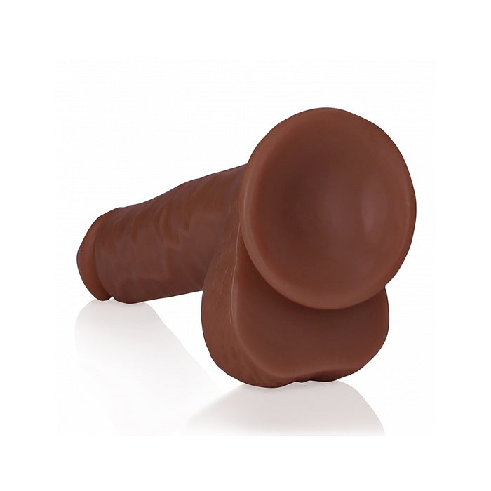 RealRock 7 in. Cock with Balls Straight Brown