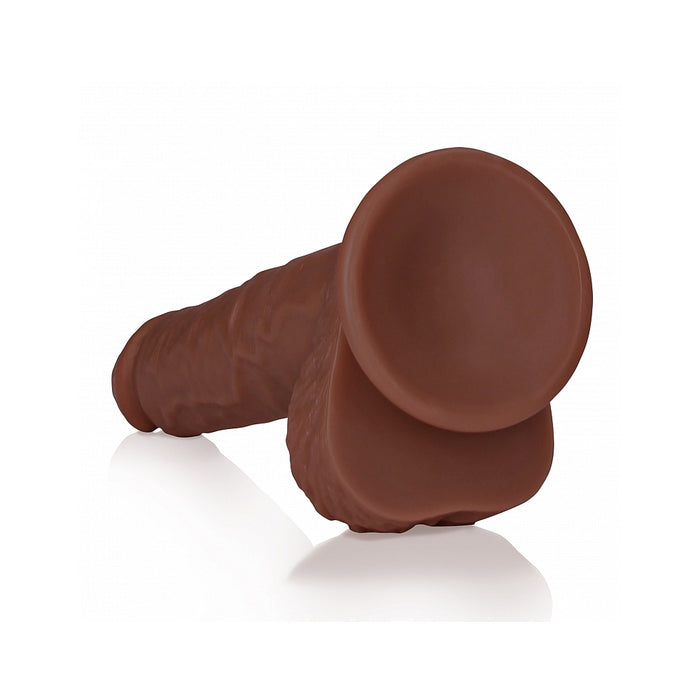 RealRock 8 in. Cock with Balls Straight Brown