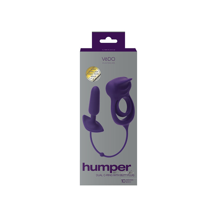 VeDO Humper Rechargeable Dual C-Ring with Anal Plug Purple