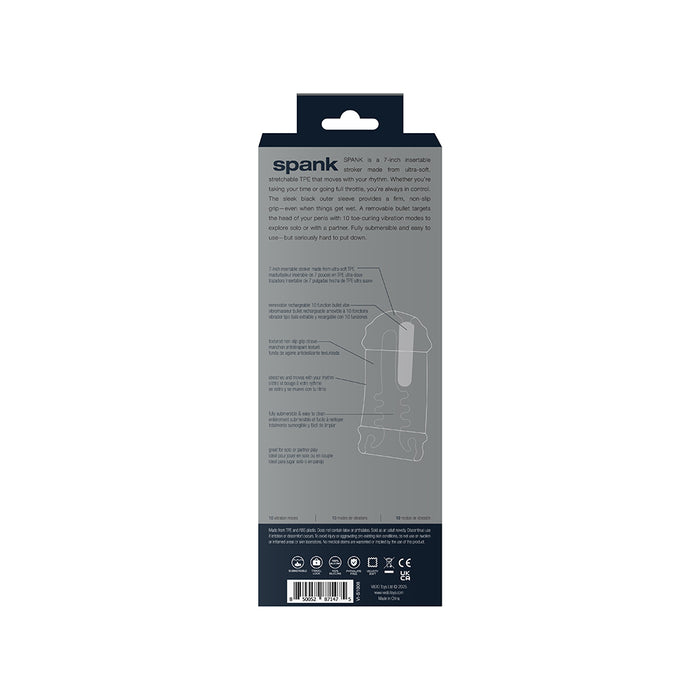 VeDO Spank Rechargeable Vibrating Stroker Clear