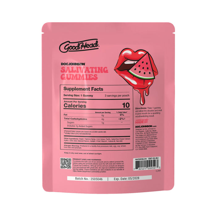 GoodHead Salivating Gummies 3-Pack Watermelon (Bulk)
