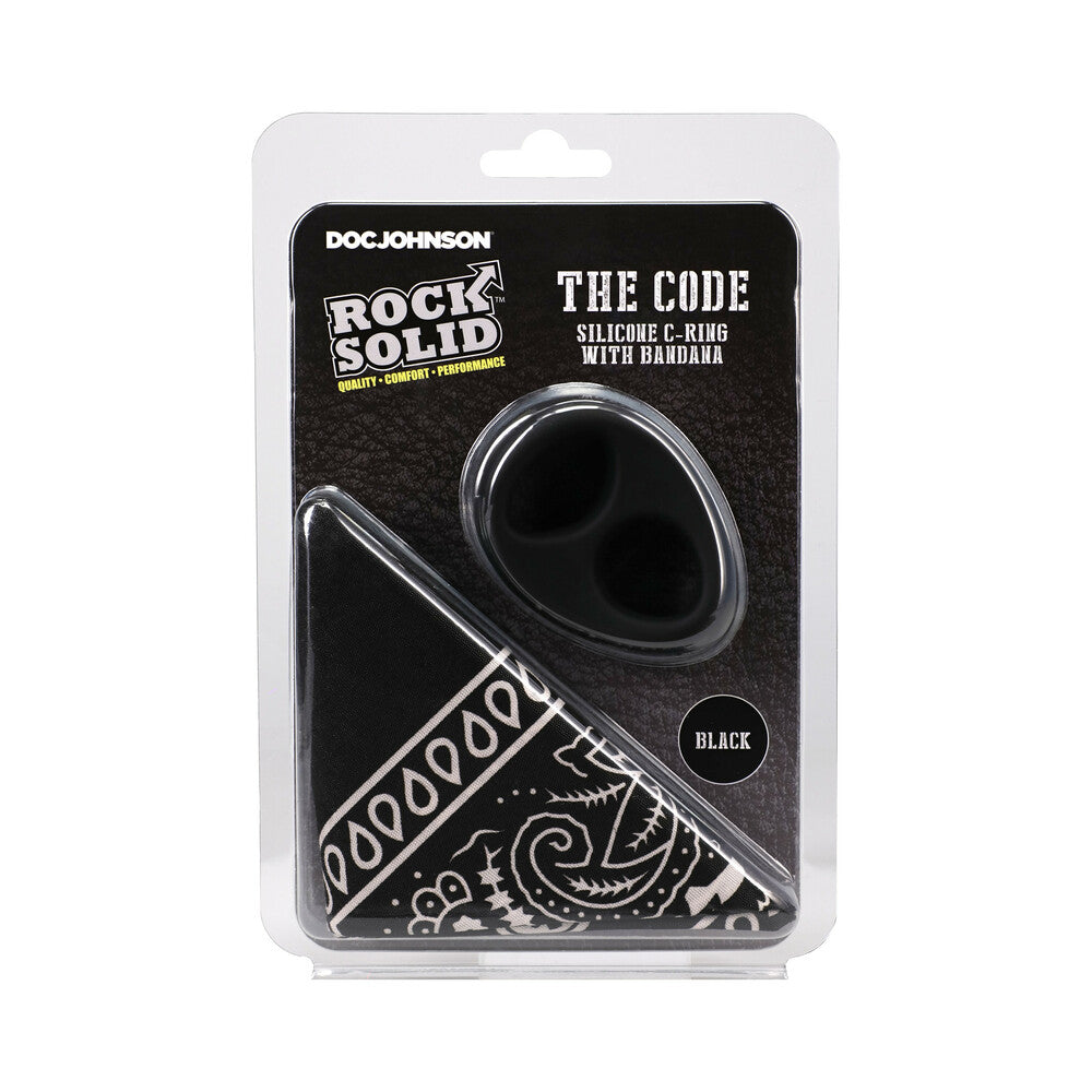 Rock Solid The Code Silicone C-Ring with Bandana Black — Nalpac