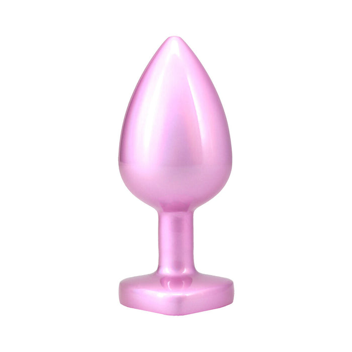 Booty Bling Heart Diamond Jeweled Metal Plug Pink Large