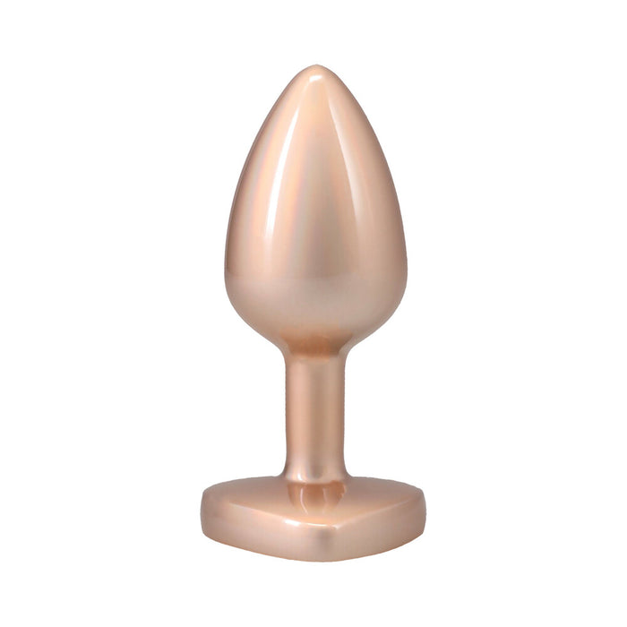 Booty Bling Heart Diamond Jeweled Metal Plug Gold Small