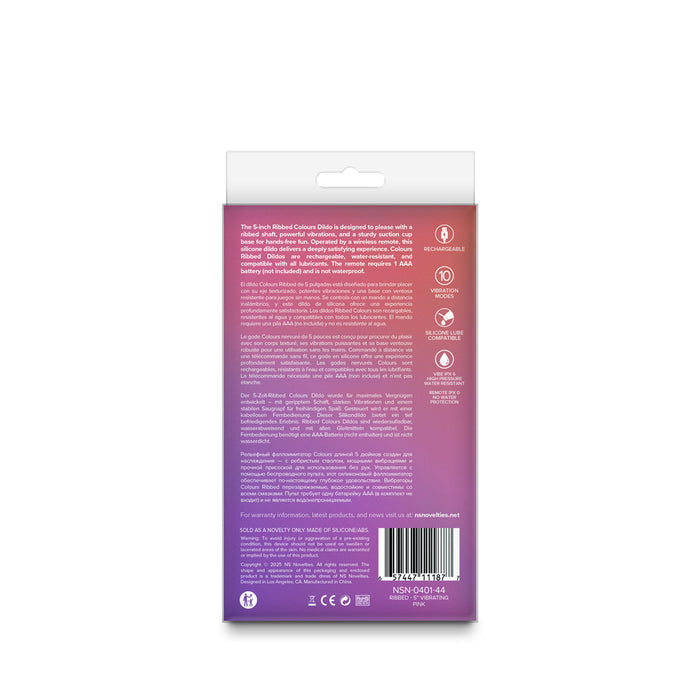 Colours Ribbed Vibrating 5in Pink