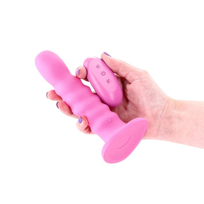 Colours Ribbed Vibrating 6in Pink