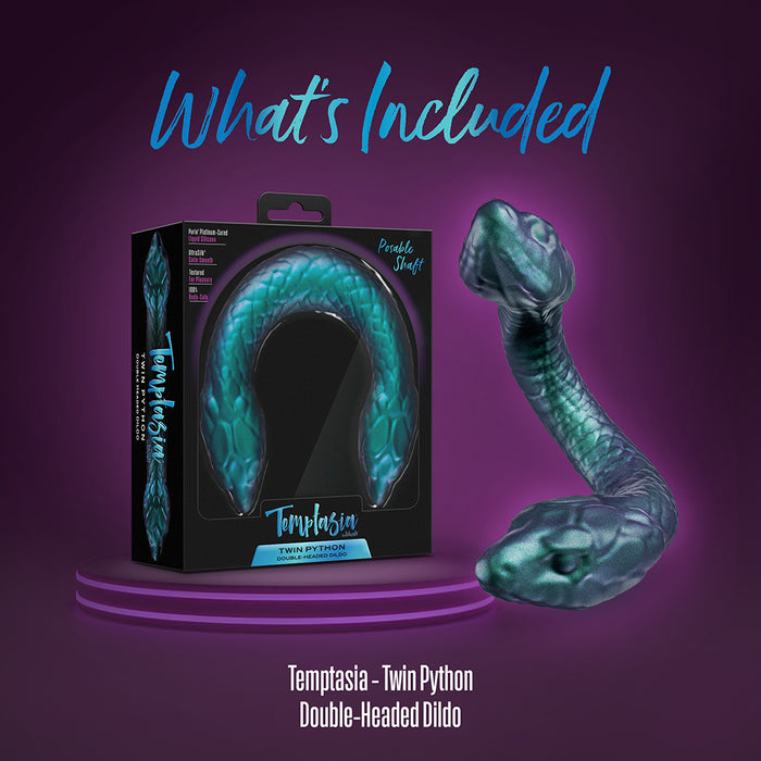 Temptasia Twin Python Double Headed Snake Dildo Dark Milennia