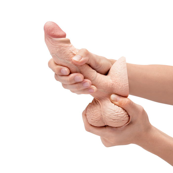 b-Vibe Slipskin Realistic Silicone Dildo 6 in. Girthy Cream