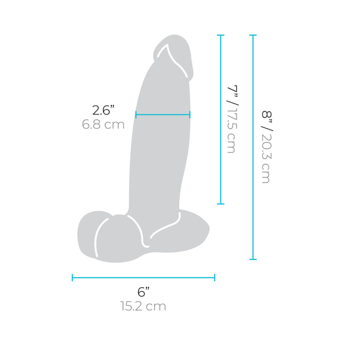 b-Vibe Slipskin Realistic Silicone Dildo 8 in. Girthy Cream