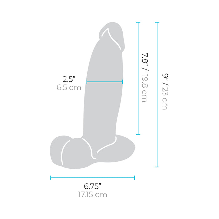 b-Vibe Slipskin Realistic Silicone Dildo 9 in. Girthy Cream