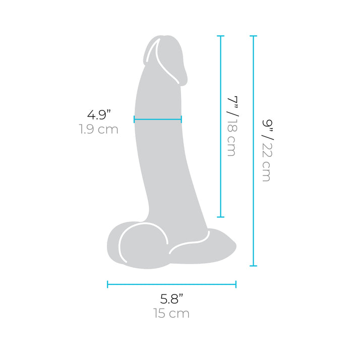 b-Vibe Slipskin Realistic Silicone Dildo 9 in. Curved Brown