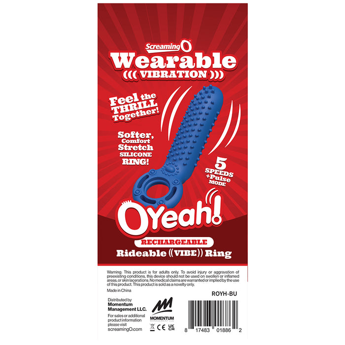 Screaming O Rechargeable O Yeah Silicone Blue
