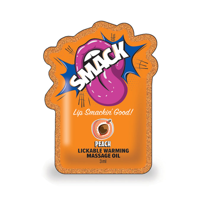 Smack Lickable Massage Oil 3 ml Pouch Peach 36-Piece Display