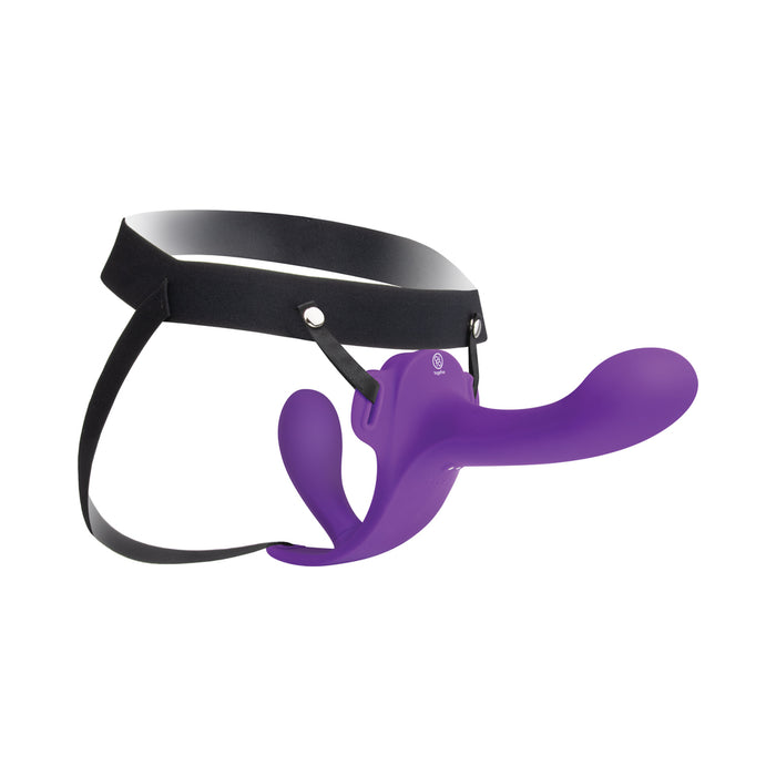 Together Lock-In Dual-Ended Vibrating Strap-on & Harness Set