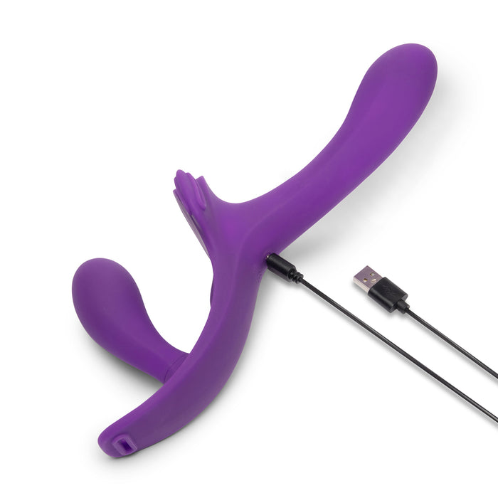 Together Lock-In Dual-Ended Vibrating Strap-on & Harness Set