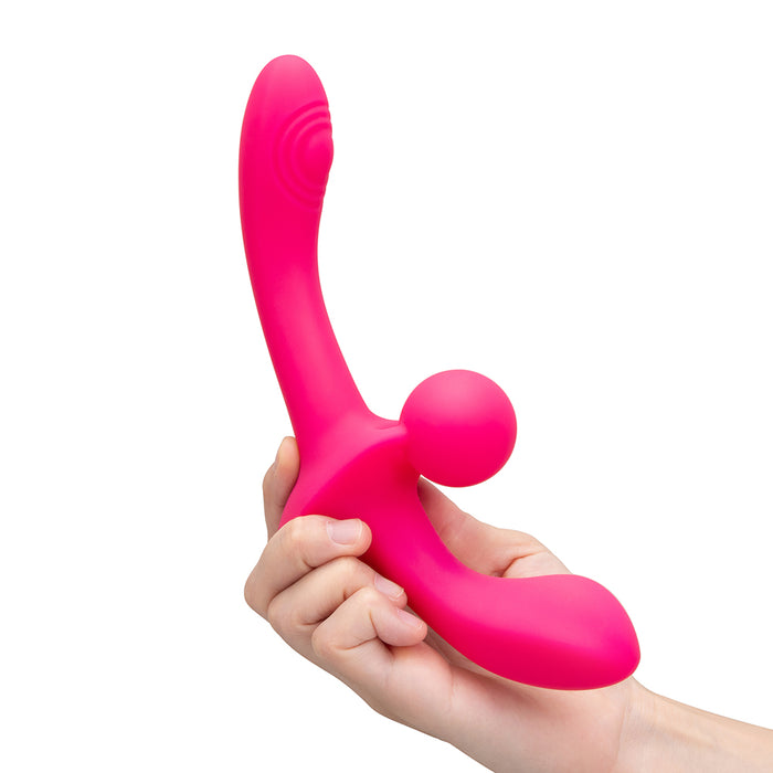 Together Double Tap Dual-Ended Vibrating Strapless Strap-on