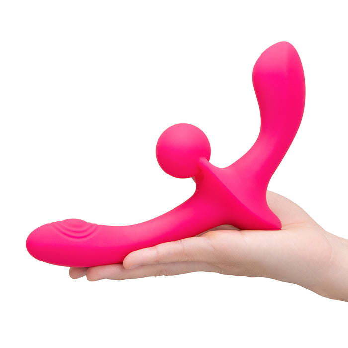 Together Double Tap Dual-Ended Vibrating Strapless Strap-on