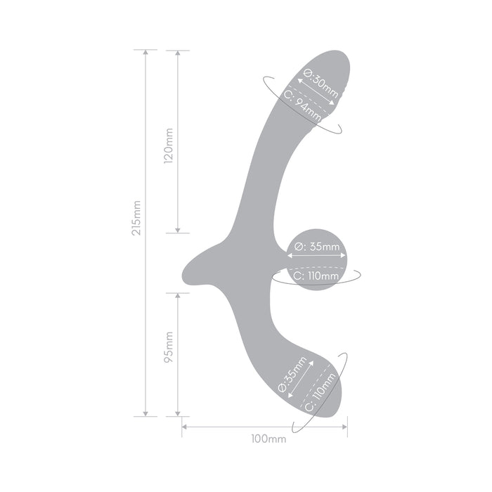 Together Double Tap Dual-Ended Vibrating Strapless Strap-on