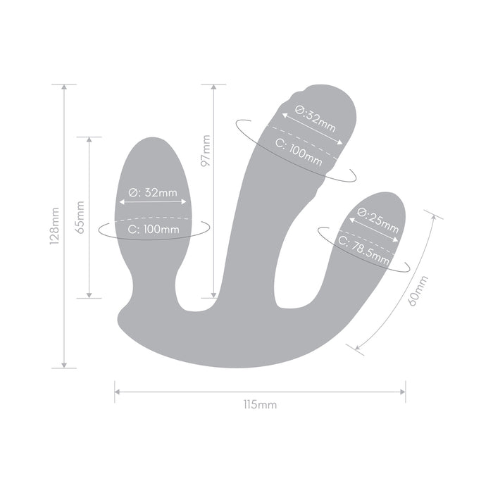 Together Blended Pleasure Remote Controlled Triple-Pronged Vibrator