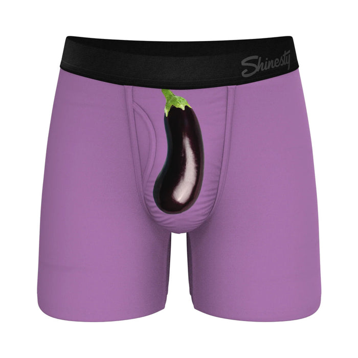 Shinesty The Double Entendre Eggplant Ball Hammock Pouch Underwear with Fly S