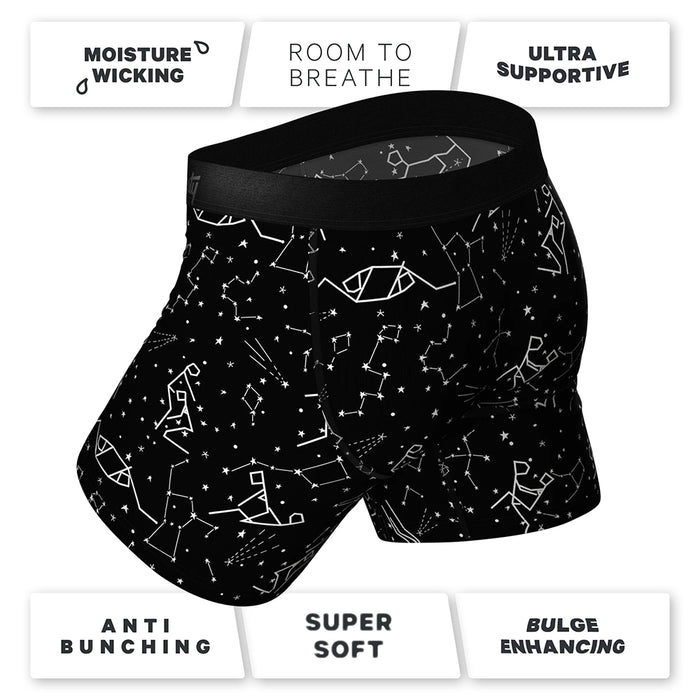Shinesty The Big Bang Glow-in-the-Dark Constellation Ball Hammock Pouch Underwear with Fly S