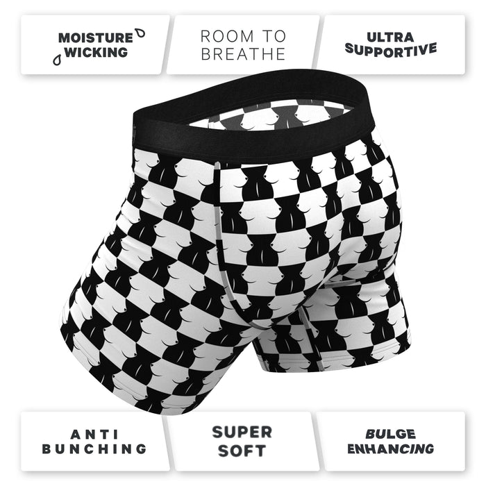 Shinesty The Chest Mate Checkered Ball Hammock Pouch Underwear with Fly M