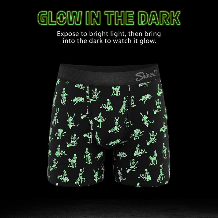 Shinesty The Bare Back Bones Glow-in-the-Dark Skeletons Ball Hammock Pouch Underwear with Fly 5XL