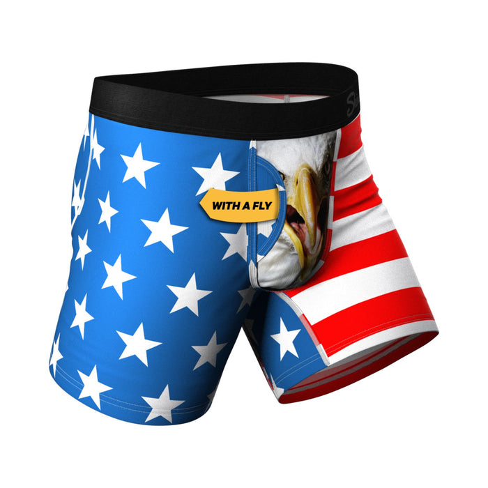Shinesty The Mascot American Flag Ball Hammock Pouch Underwear with Fly XS