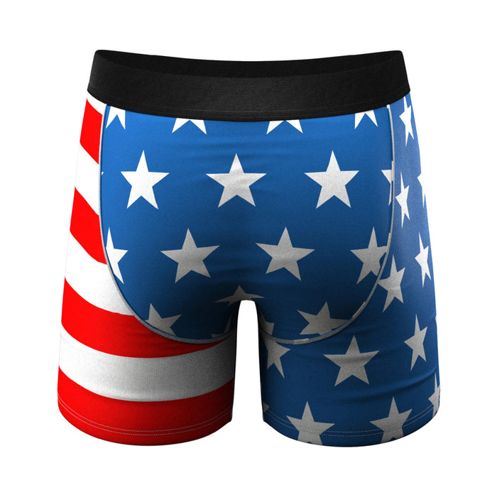 Shinesty The Mascot American Flag Ball Hammock Pouch Underwear with Fly XL