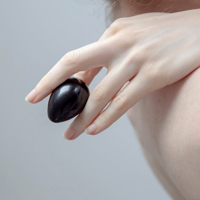 Chakrubs Xaga Yoni Egg Obsidian (drilled)