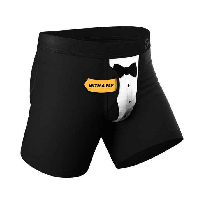 Shinesty The 009 Black Tuxedo Ball Hammock Pouch Underwear with Fly XL