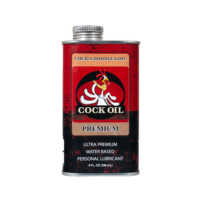 Cock Oil Water-Based Lubricant Metal Can with Inner Plastic Liner 9 oz.