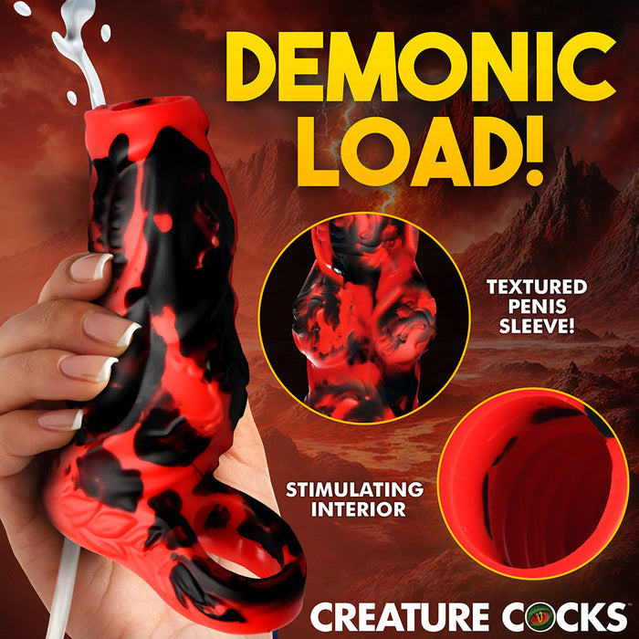 Creature Cocks Hell Hound Squirting Silicone Penis Enhancer Red