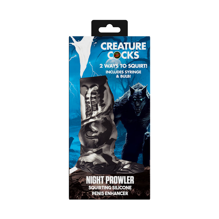 Creature Cocks Night Prowler Squirting Silicone Penis Enhancer Silver