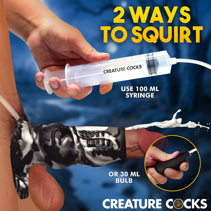 Creature Cocks Night Prowler Squirting Silicone Penis Enhancer Silver