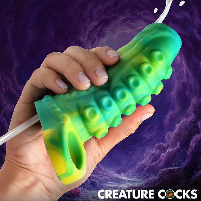 Creature Cocks Siphon Tentacle Squirting Silicone Penis Enhancer Green