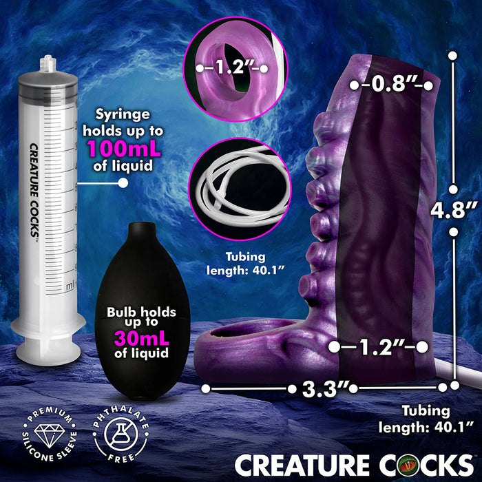 Creature Cocks Siphon Tentacle Squirting Silicone Penis Enhancer Purple