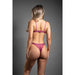 Fantasy Lingerie Domina Bralette & Panty with Zipper Details Berry L/XL