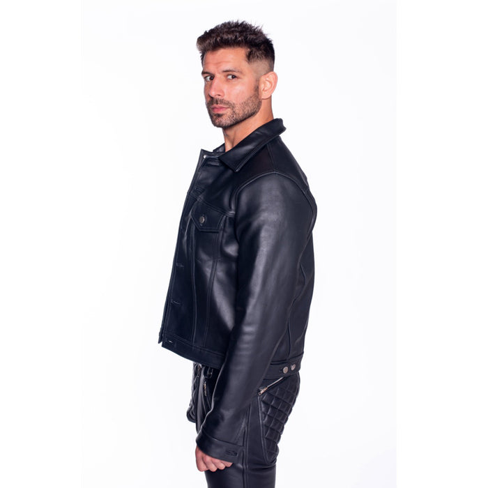 Prowler RED Leather Trucker Jacket L