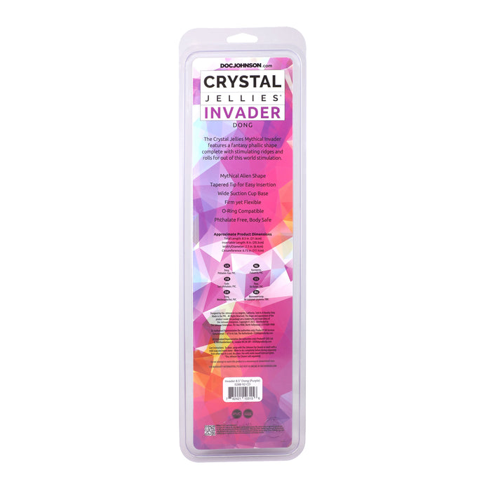 Crystal Jellies Invader 8.5 in. Dildo Purple