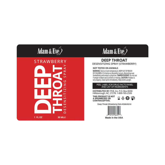 Adam & Eve Deep Throat Desensitizing Spray Strawberry