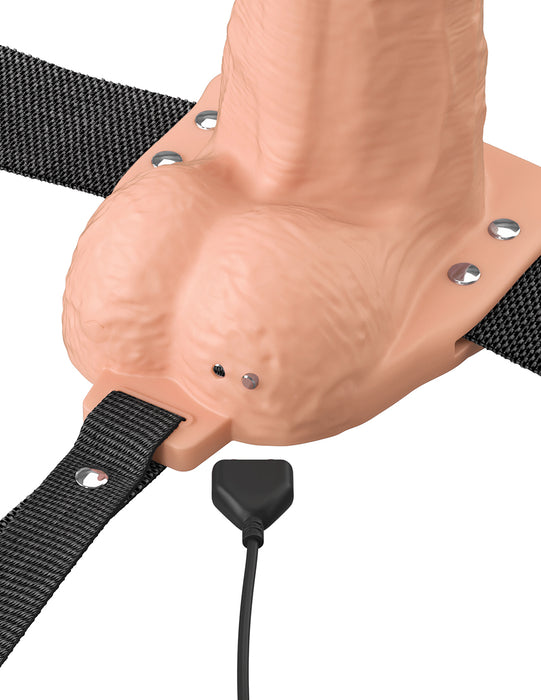 Fantasy X-Tensions Elite Vibrating Hollow Silicone Strap-On 7 in. Light