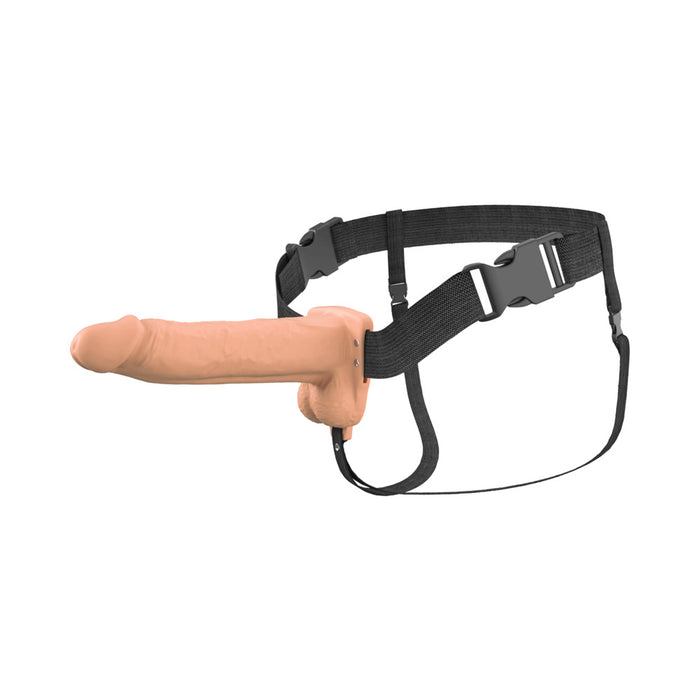 Fantasy X-Tensions Elite Vibrating Hollow Silicone Strap-On 8 in. Light