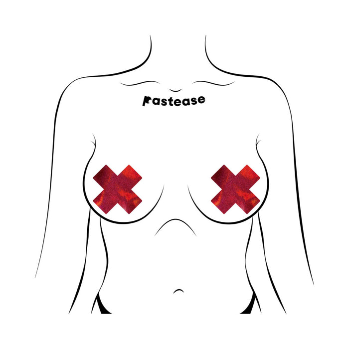 Pastease Everyday Reusable Liquid Red Cross Nipple Pasties