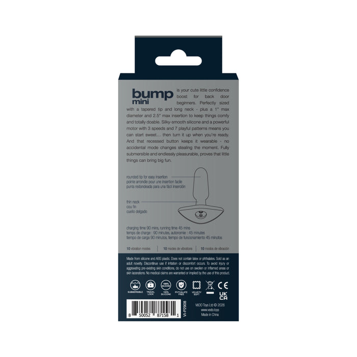 VeDO Bump Mini Rechargeable Anal Plug Black