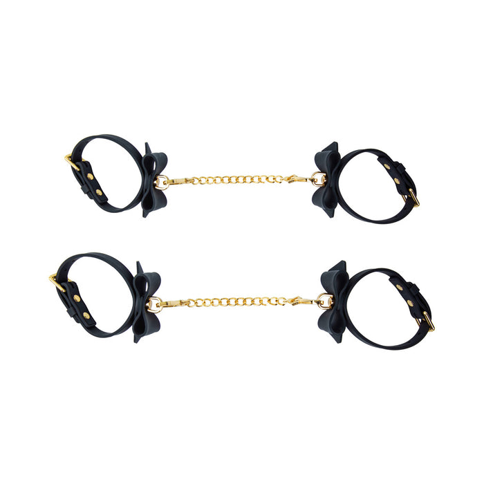 Temptasia Ardor Wrist & Ankle Restraints Black with Bow