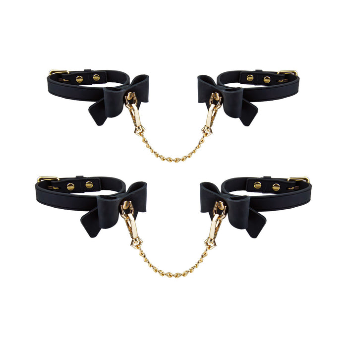 Temptasia Ardor Wrist & Ankle Restraints Black with Bow