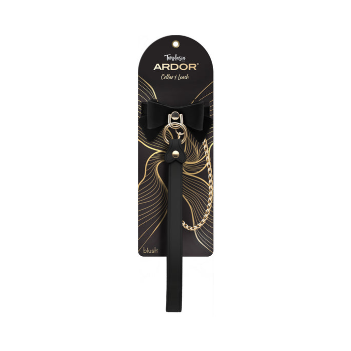 Temptasia Ardor Collar & Leash Black with Bow