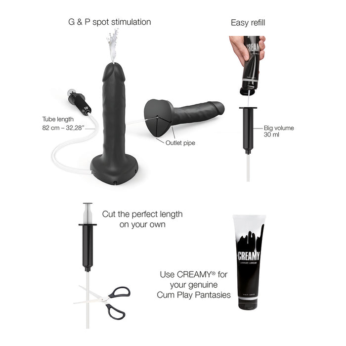Strap-On-Me Squirting Cum Realistic Dildo Large Black