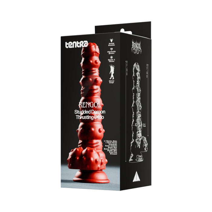 Tentra Rengol Studded Demon Thrusting Dildo Red